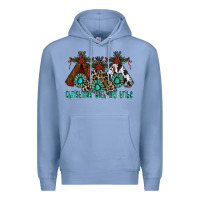 Colony Blue Christmas With Tribe Premium Hoodie - CowhideDigitalArt
