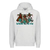 Dove Grey Christmas With Tribe Premium Hoodie - CowhideDigitalArt