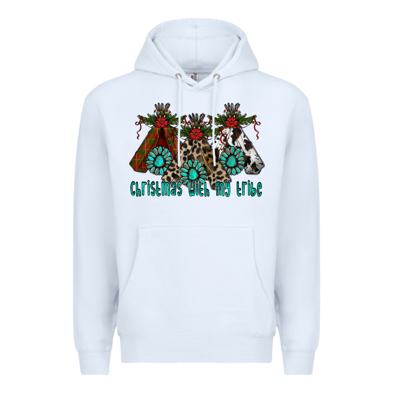 Christmas With Tribe Premium Hoodie by CowhideDigitalArt | Teevron