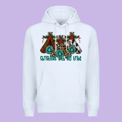 Christmas With Tribe Premium Hoodie Designed By Cowhidedigitalart