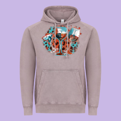 American Wines Vintage Hoodie Designed By Fadigitalartstudio