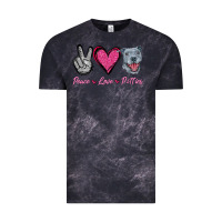 Cloud Black Peace Love Pitties Vintage Tee - Jasminsmagicworld