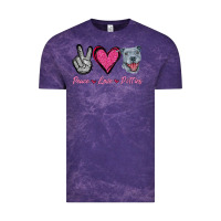 Cloud Purple Peace Love Pitties Vintage Tee - Jasminsmagicworld