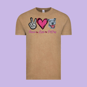 Peace Love Pitties Vintage Tee Designed By Jasminsmagicworld