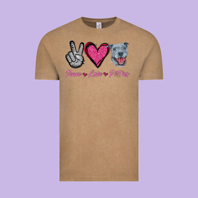 Peace Love Pitties Vintage Tee Designed By Jasminsmagicworld