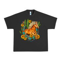 Pigment Black western horse cactus sunflowers horseshoe Urban Heavy Tee - OliviaCreatesArt