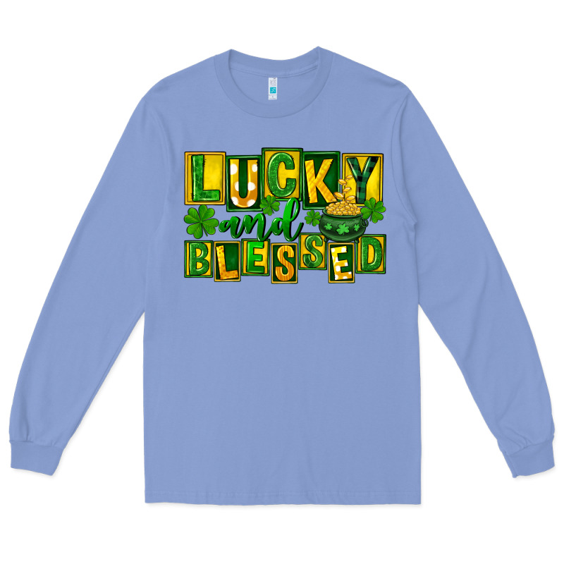 Lucky And Blessed St. Patricks Day Long Sleeve Tee by FaDigitalArtStudio | Teevron