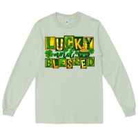 Matcha Lucky and blessed St. Patricks Day Long Sleeve Tee - FaDigitalArtStudio