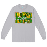 Moon Dust Lucky and blessed St. Patricks Day Long Sleeve Tee - FaDigitalArtStudio