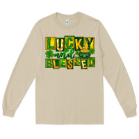 Mushroom Lucky and blessed St. Patricks Day Long Sleeve Tee - FaDigitalArtStudio