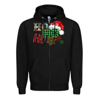 Black ho ho ho christmas Zipper Hoodie - BarkalooDesign
