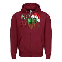 Burgundy ho ho ho christmas Zipper Hoodie - BarkalooDesign