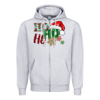 Heather Grey ho ho ho christmas Zipper Hoodie - BarkalooDesign