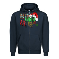 Navy ho ho ho christmas Zipper Hoodie - BarkalooDesign