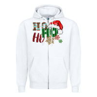 White ho ho ho christmas Zipper Hoodie - BarkalooDesign