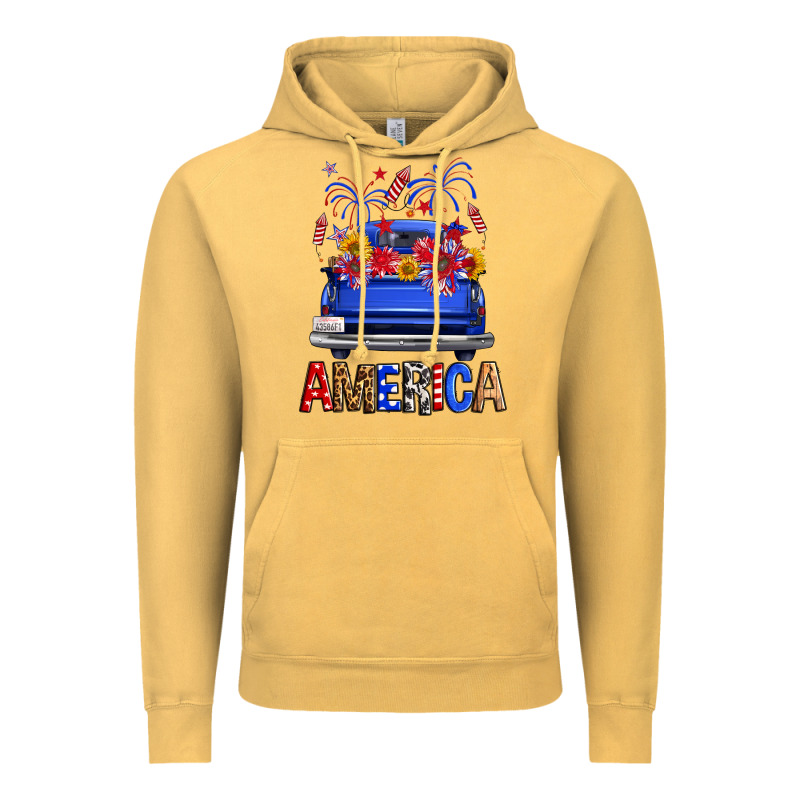Western Fourth Of July America Truck Vintage Hoodie by FaDigitalArtStudio | Teevron