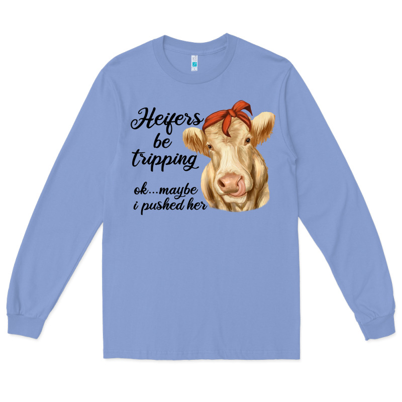 Heifer's Be Trippin' Charolais Cow Long Sleeve Tee by RanaPortraitStore | Teevron