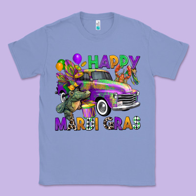 Happy Mardi Gras Truck Classic Tee Designed By Cowgirlartshop