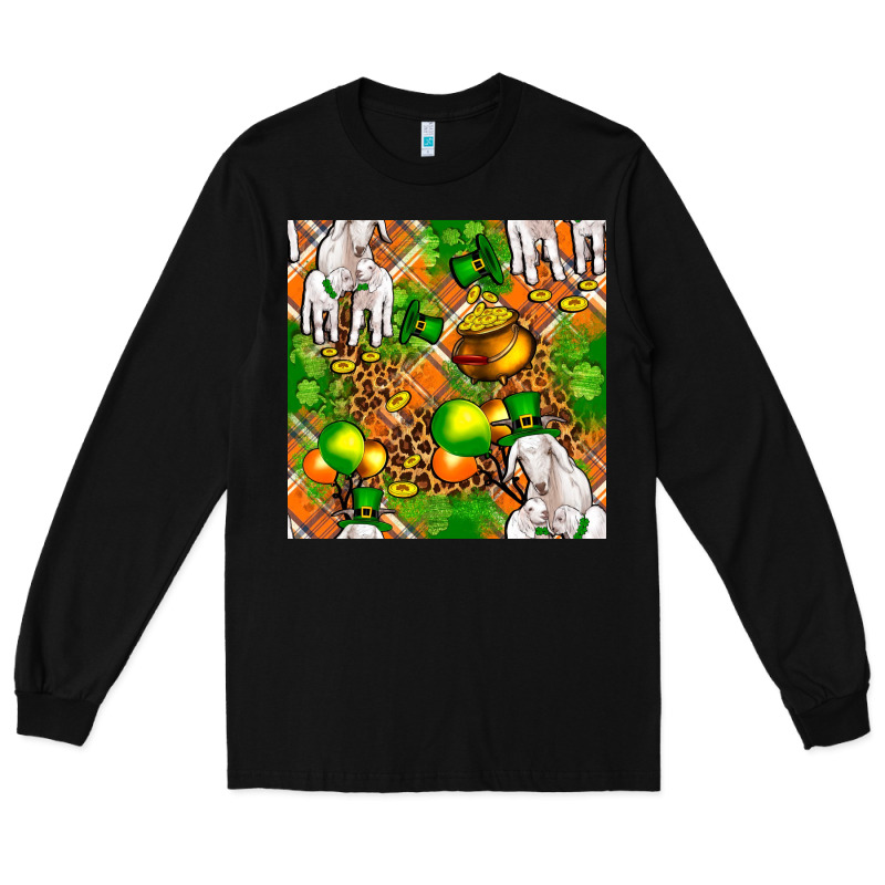 St. Patrick's Goat Family With Balloons Seamless Long Sleeve Tee by FaDigitalArtStudio | Teevron