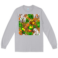 Moon Dust St. Patrick's Goat Family With Balloons Seamless Long Sleeve Tee - FaDigitalArtStudio