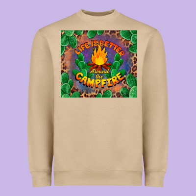 Life Is Better Around The Campfire Heavyweight Sweatshirt Designed By Barkaloodesign