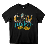 Black Cow Junkie with Cow Heavy Core Tee - texasbilliewilder