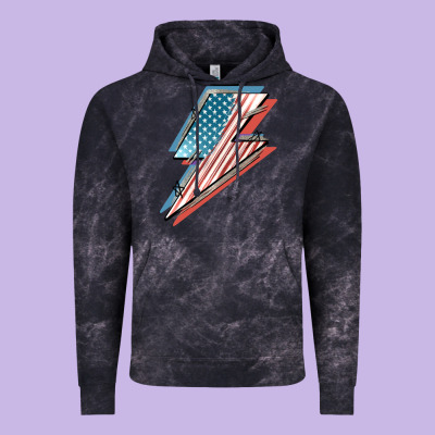American Flag Lightning Bolt 4th Of July Vintage Hoodie Designed By Fadigitalartstudio