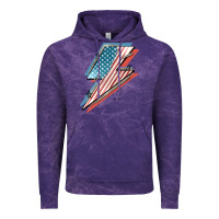 Cloud Purple American flag lightning bolt 4th of july Vintage Hoodie - FaDigitalArtStudio
