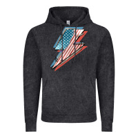 Vintage Black American flag lightning bolt 4th of july Vintage Hoodie - FaDigitalArtStudio