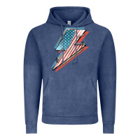 Vintage Denim American flag lightning bolt 4th of july Vintage Hoodie - FaDigitalArtStudio