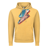 Vintage Mustard American flag lightning bolt 4th of july Vintage Hoodie - FaDigitalArtStudio