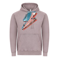 Vintage Zinc American flag lightning bolt 4th of july Vintage Hoodie - FaDigitalArtStudio