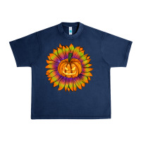 Navy Halloween Sunflower Urban Heavy Tee - RanaPortraitStore