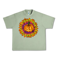 Oil Green Halloween Sunflower Urban Heavy Tee - RanaPortraitStore
