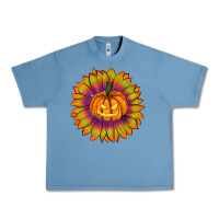 Pebble Blue Halloween Sunflower Urban Heavy Tee - RanaPortraitStore