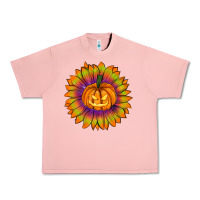 Salmon Halloween Sunflower Urban Heavy Tee - RanaPortraitStore