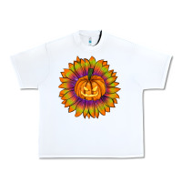 White Halloween Sunflower Urban Heavy Tee - RanaPortraitStore