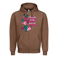 Chestnut stuck on you cactus Zipper Hoodie - BarkalooDesign