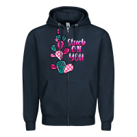 Navy stuck on you cactus Zipper Hoodie - BarkalooDesign