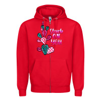 Red stuck on you cactus Zipper Hoodie - BarkalooDesign