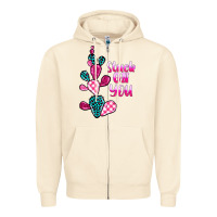 Sandshell stuck on you cactus Zipper Hoodie - BarkalooDesign