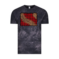 Cloud Black leopard buffalo plaid background Vintage Tee - CowCowDesign
