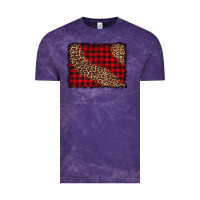 Cloud Purple leopard buffalo plaid background Vintage Tee - CowCowDesign