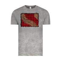 Cloud Rock leopard buffalo plaid background Vintage Tee - CowCowDesign