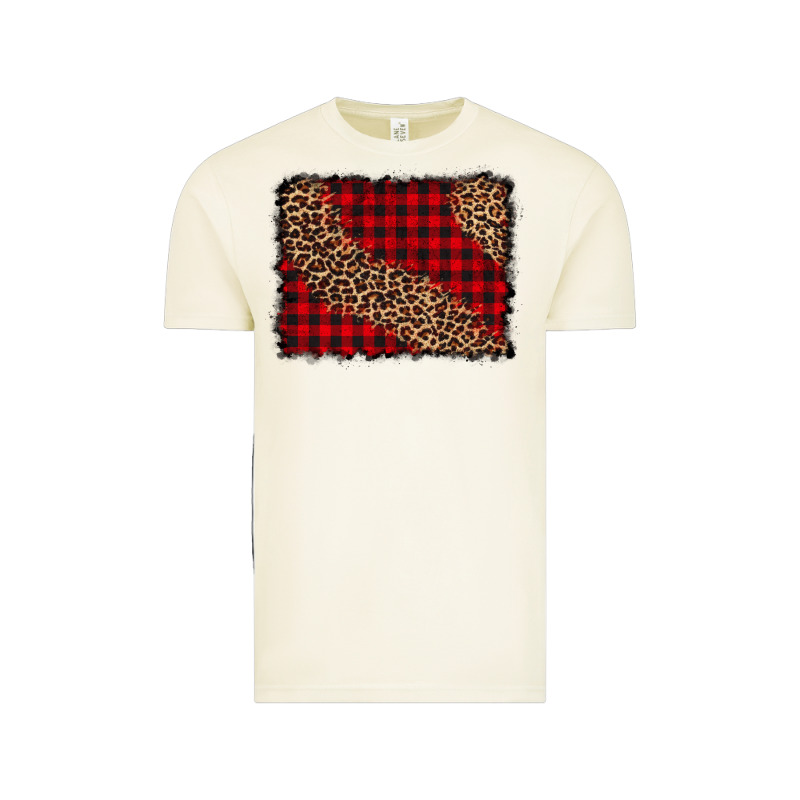 Leopard Buffalo Plaid Background Vintage Tee by CowCowDesign | Teevron