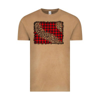 Vintage Camel leopard buffalo plaid background Vintage Tee - CowCowDesign