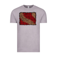 Vintage Zinc leopard buffalo plaid background Vintage Tee - CowCowDesign