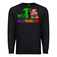 Black my first hallothanksmas Premium Sweatshirt - AdoDesignShop