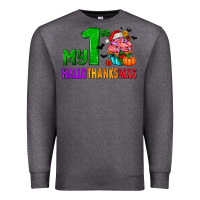 Charcoal Heather my first hallothanksmas Premium Sweatshirt - AdoDesignShop