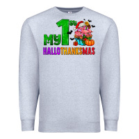 Heather Grey my first hallothanksmas Premium Sweatshirt - AdoDesignShop